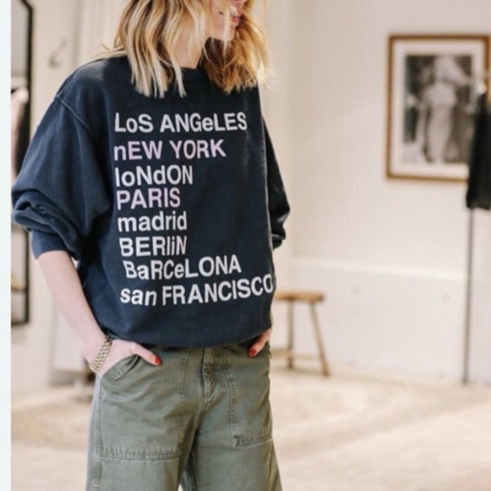 Anine Bing Anine Bing - City Love Sweatshirt in Charcoal, Streetwear, Grunge, S - Picture 2 of 13